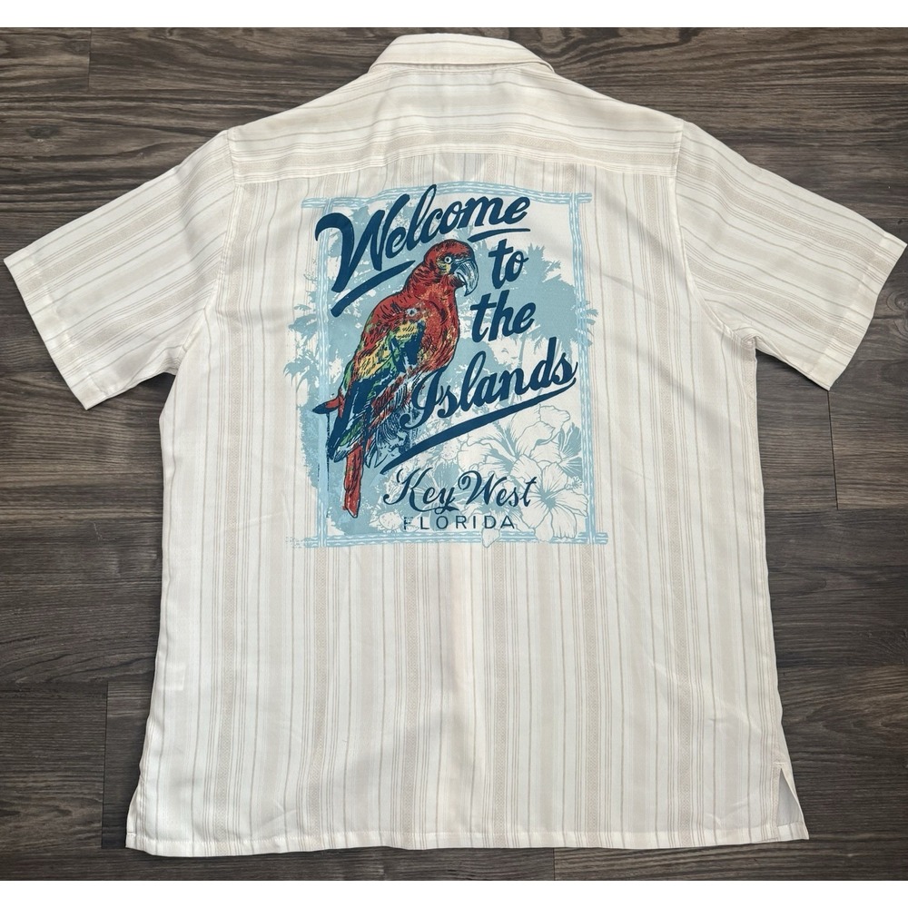 Men's Key West Tucan Hawaiian Shirt Croft and‎ Borrow Co. Embroidery Lightweight